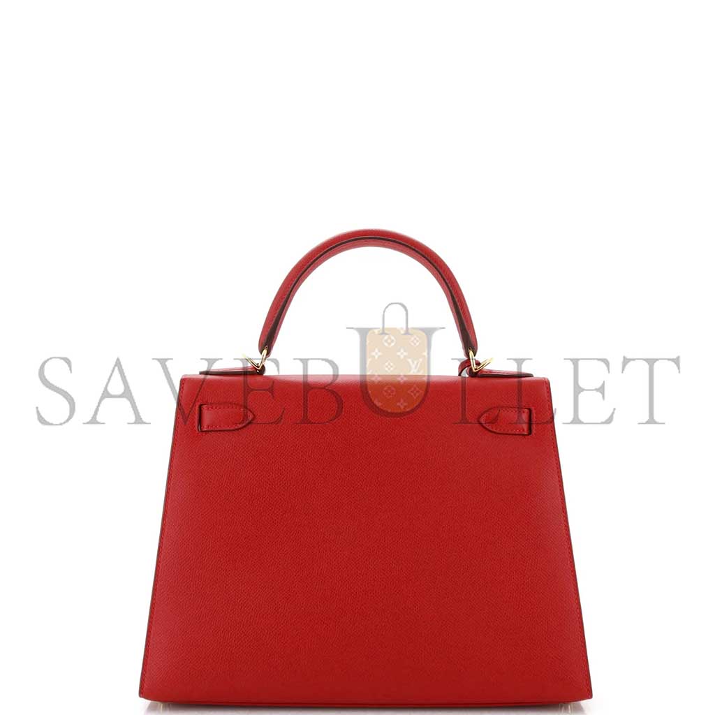 H**mes master kelly handbag rouge vif epsom with gold hardware 28 (28*22*10cm)